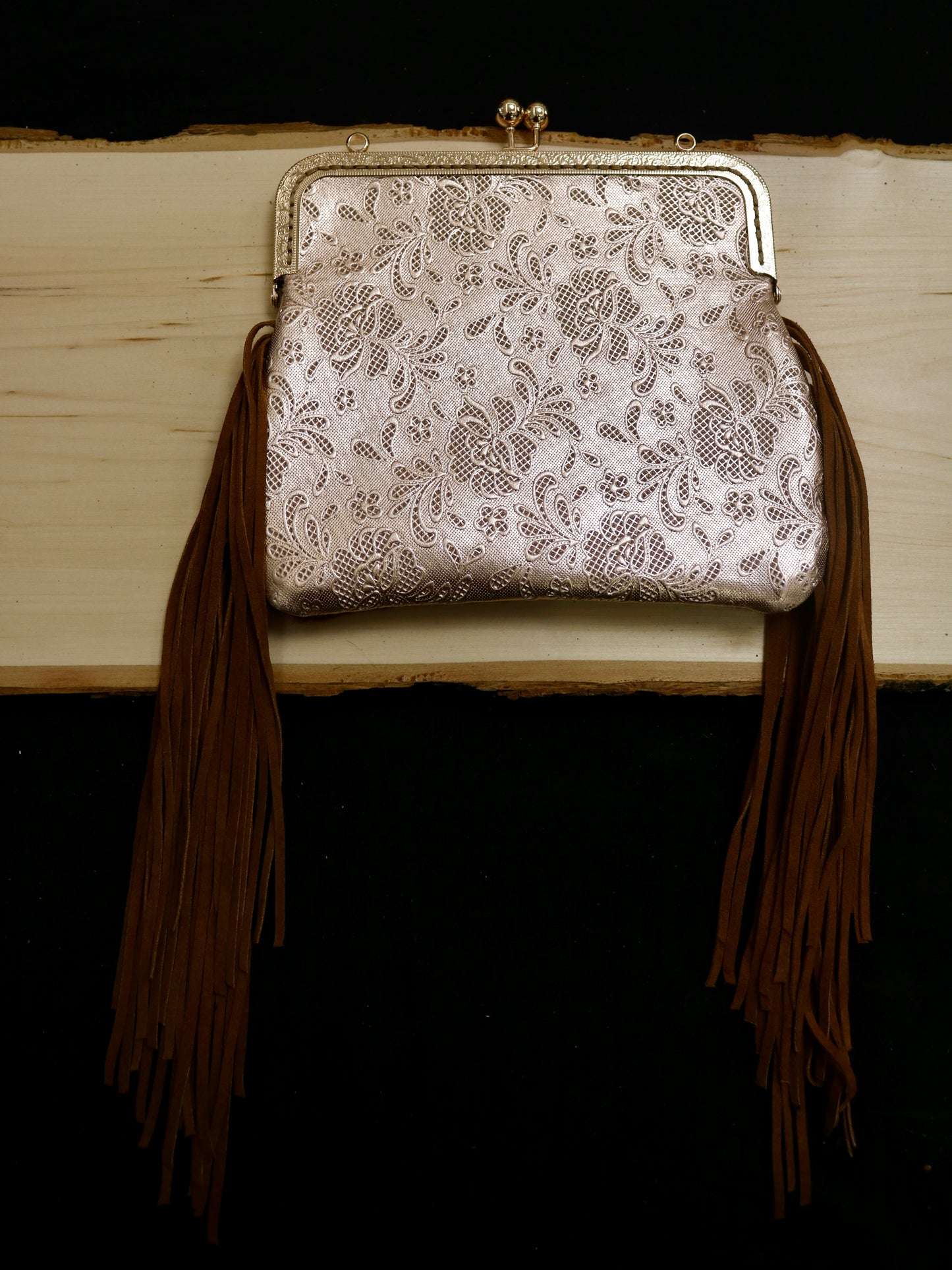 Champagne & Spotted Cowhide Purse