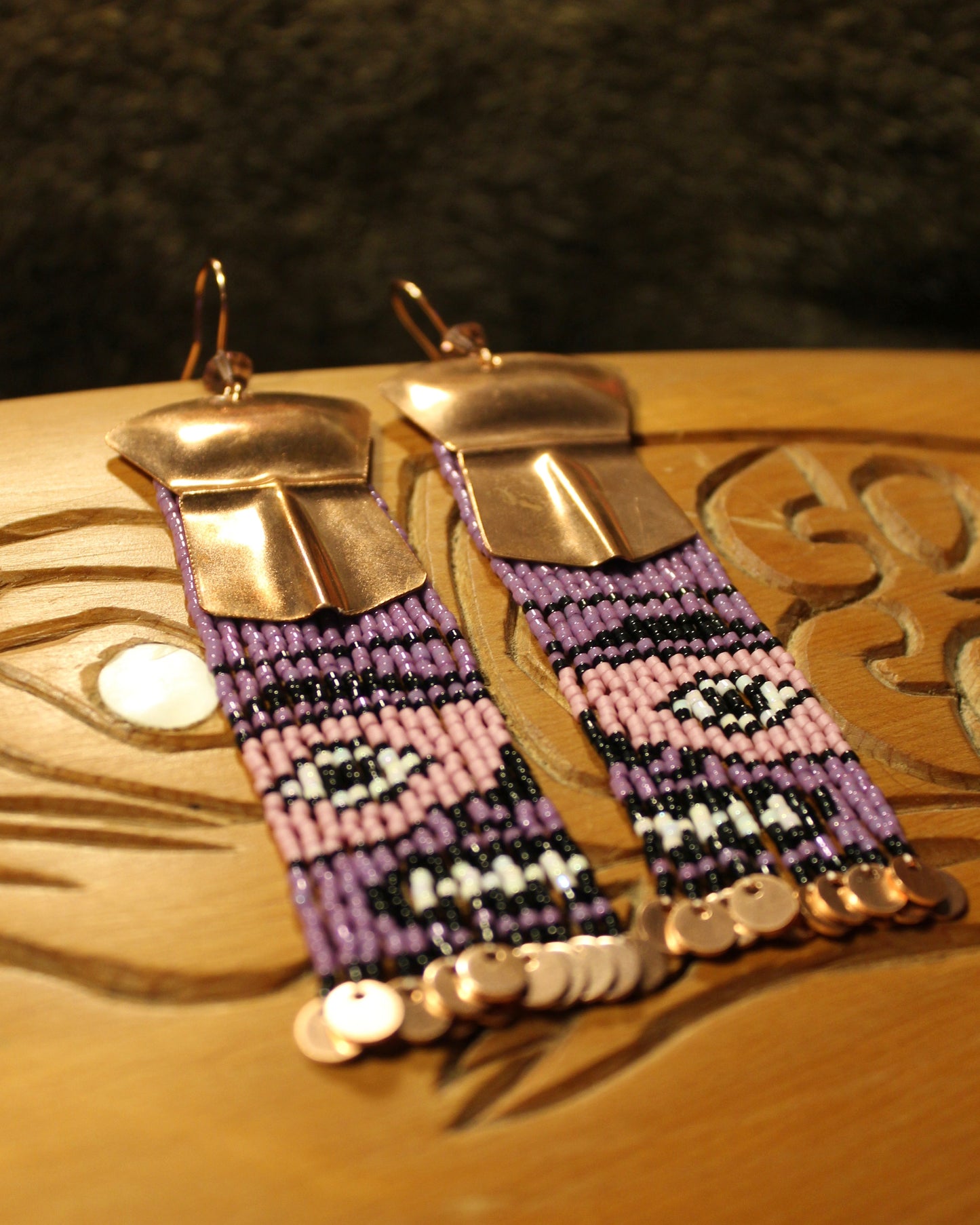 Tináa & Naaxiin Faces Fringe Earrings