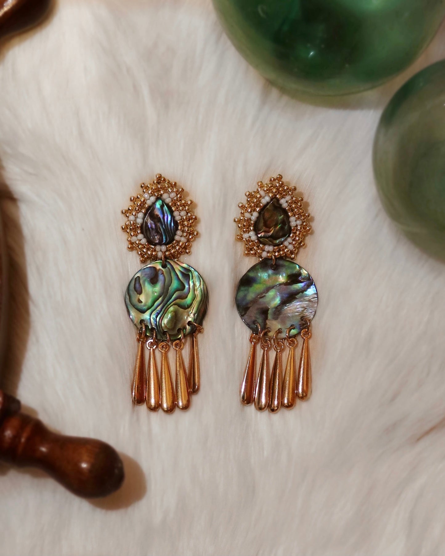 Abalone Beaded Earrings