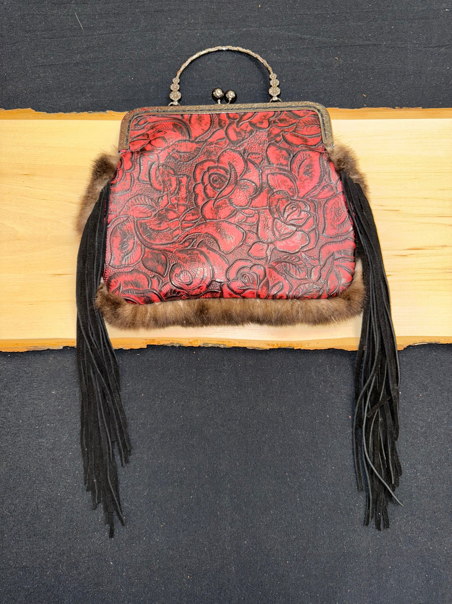 Red Rose Embossed Purse