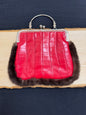 Red Croc Embossed Purse