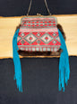 Red & Turquoise Patterned Purse